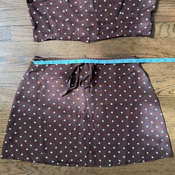 VTG VB Exclusive Brown Polka Dot Two-Piece Set Size Large - Picture 7 of 11